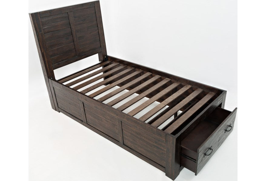 Jofran Jackson Lodge Twin Panel Storage Bed in Distressed