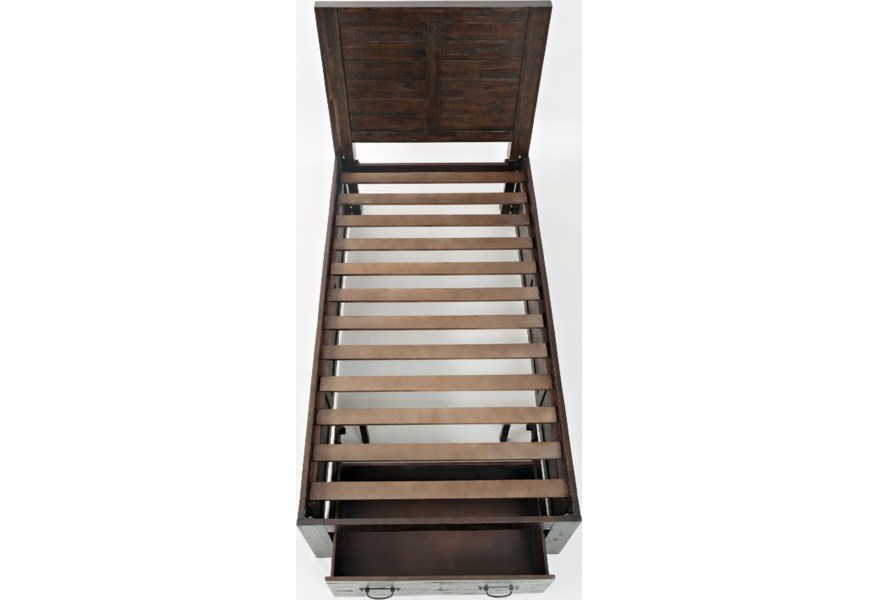 Jofran Jackson Lodge Twin Panel Storage Bed in Distressed