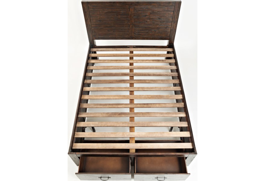 Jofran Jackson Lodge Queen Panel Storage Bed in Distressed