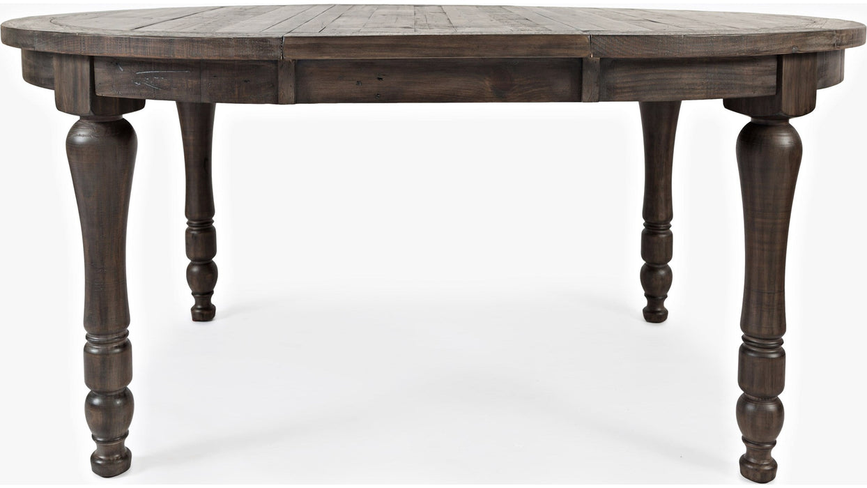 Jofran Madison County Round to Oval Dining Table in Barnwood