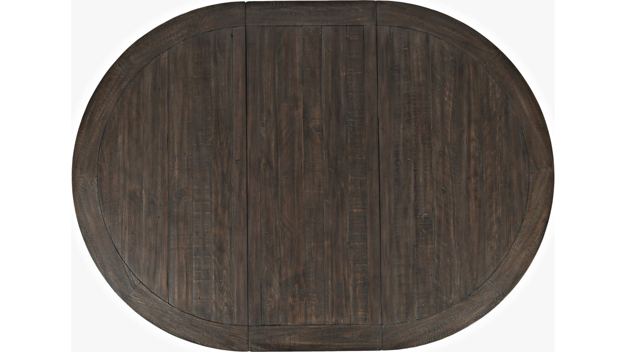 Jofran Madison County Round to Oval Dining Table in Barnwood