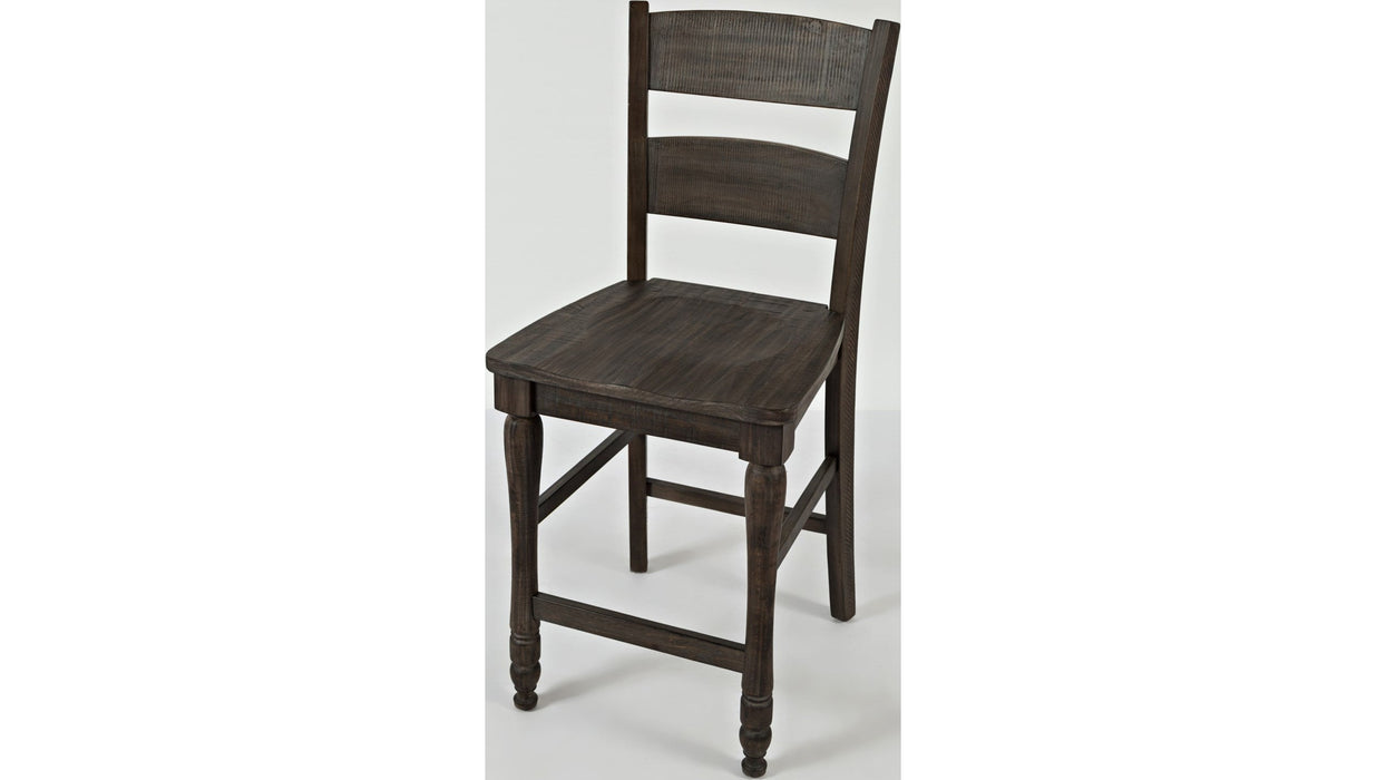 Jofran Madison County Ladderback Counter Stool in Barnwood (Set of 2)