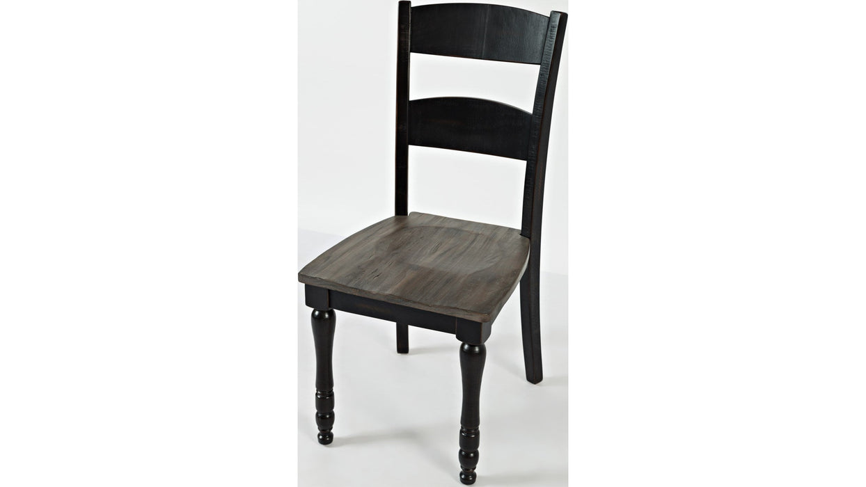 Jofran Madison County Ladderback Dining Chair in Vintage Black (Set of 2)