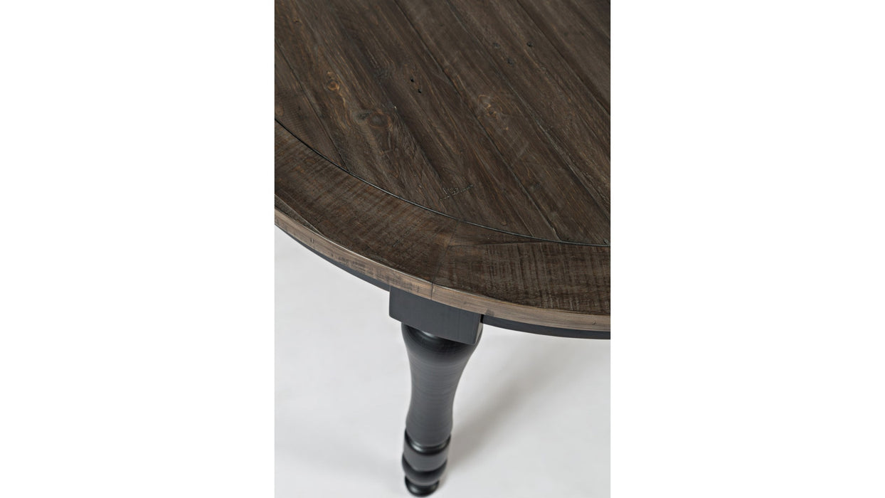 Jofran Madison County Round to Oval Dining Table in Vintage Black