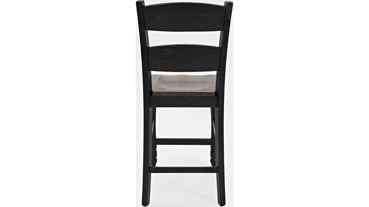 Jofran Madison County Ladderback Counter Stool in Vintage Black (Set of 2)