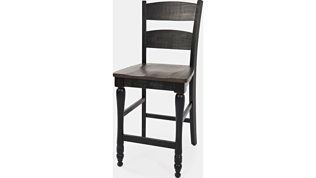 Jofran Madison County Ladderback Counter Stool in Vintage Black (Set of 2) image