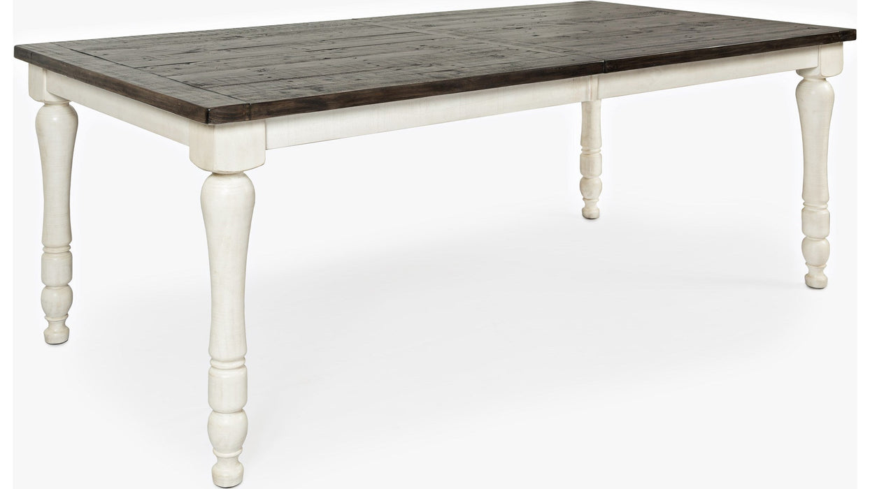 Jofran Madison County Rectangle Extension Dining Table in Vintage White