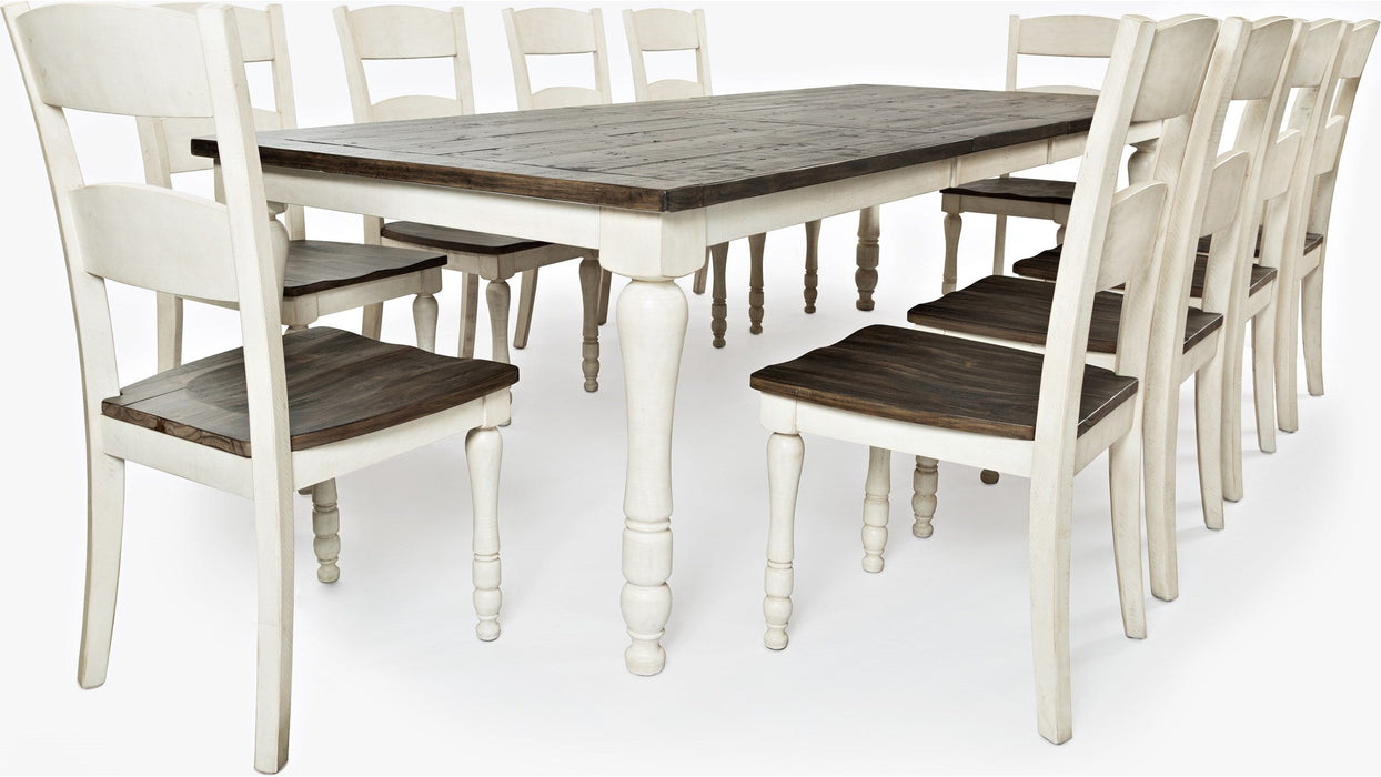 Jofran Madison County Rectangle Extension Dining Table in Vintage White