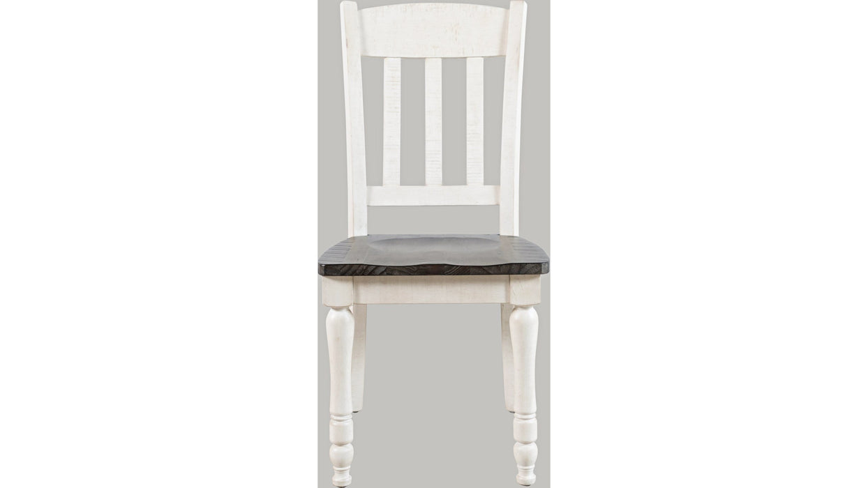 Jofran Madison County Slatback Dining Chair in Vintage White (Set of 2)