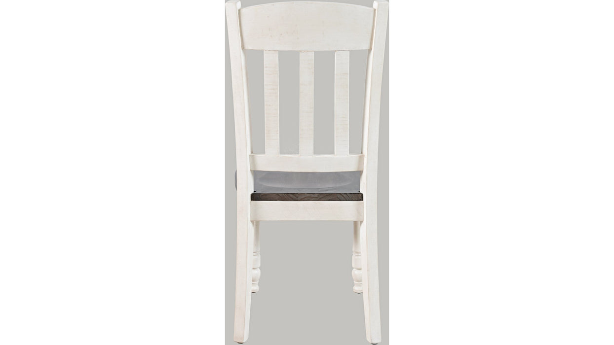 Jofran Madison County Slatback Dining Chair in Vintage White (Set of 2)