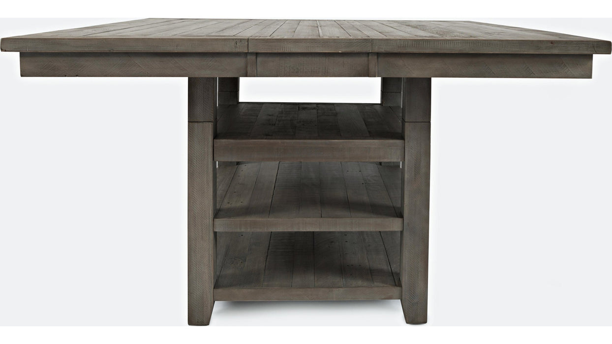 Jofran Outer Banks Hi/Low Square Storage Dining Table in Gray