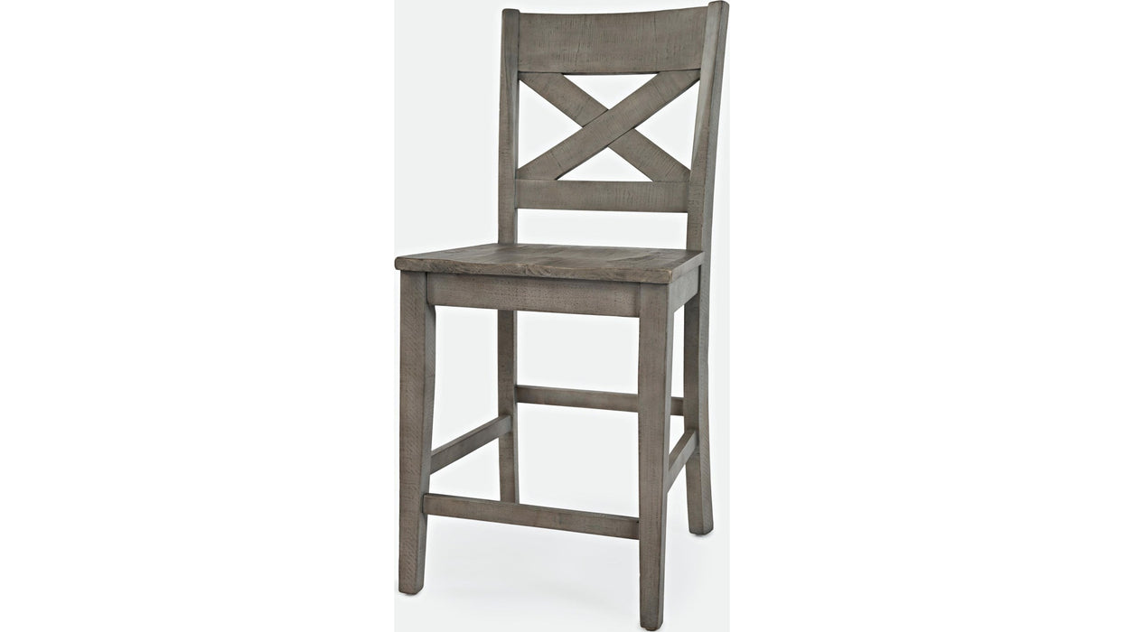 Jofran Outer Banks X-Back Stool in Gray (Set of 2)