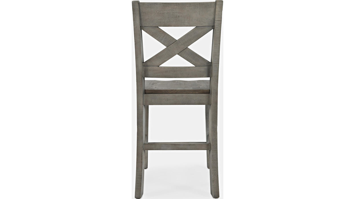 Jofran Outer Banks X-Back Stool in Gray (Set of 2)