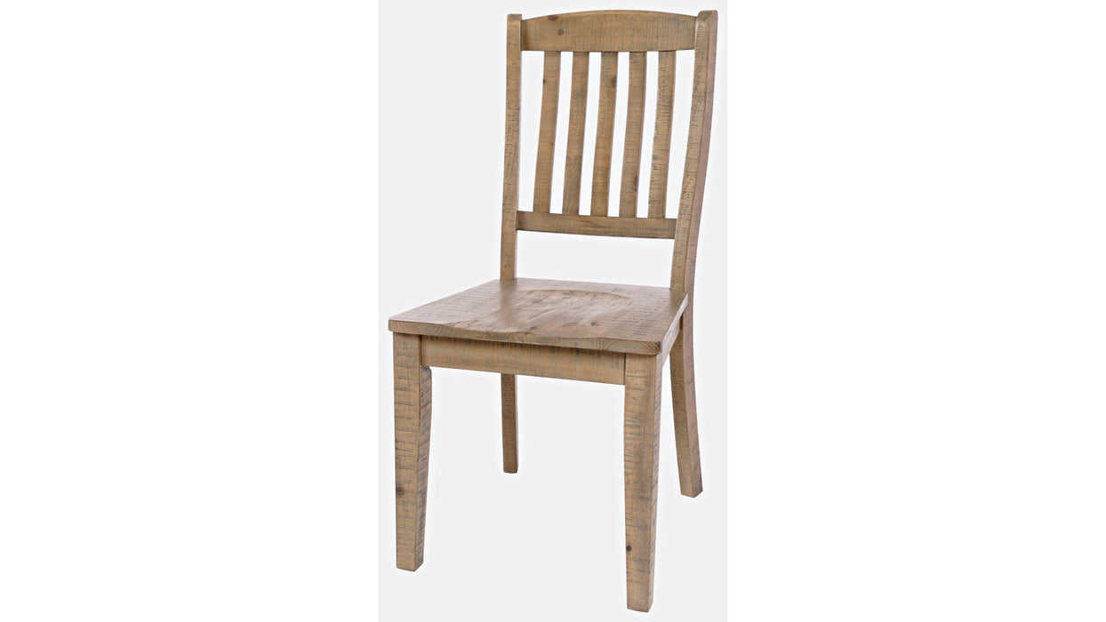 Jofran Carlyle Crossing Slatback Chair in Rustic Distressed Pine (Set of 2)