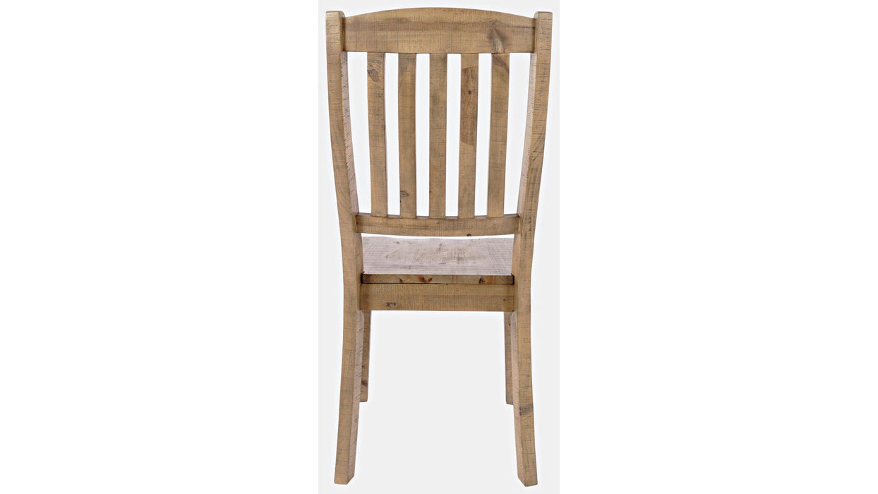 Jofran Carlyle Crossing Slatback Chair in Rustic Distressed Pine (Set of 2)