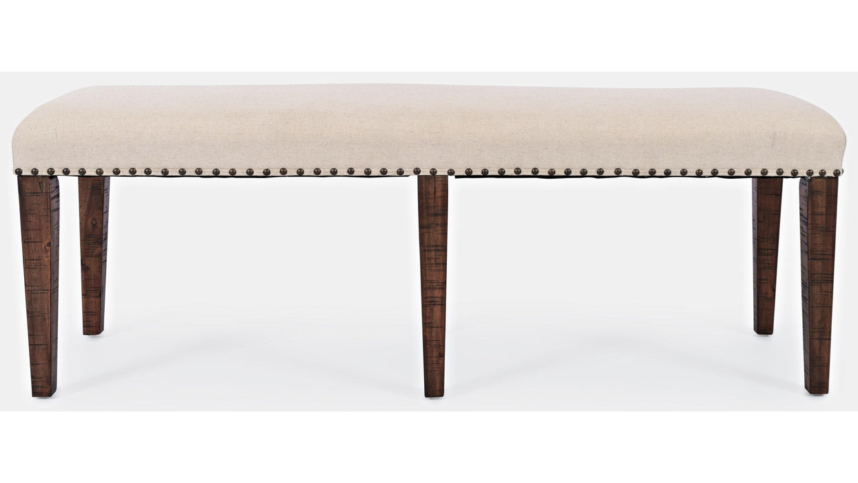 Jofran Fairview Backless Dining Bench in Dark Oak/Cream