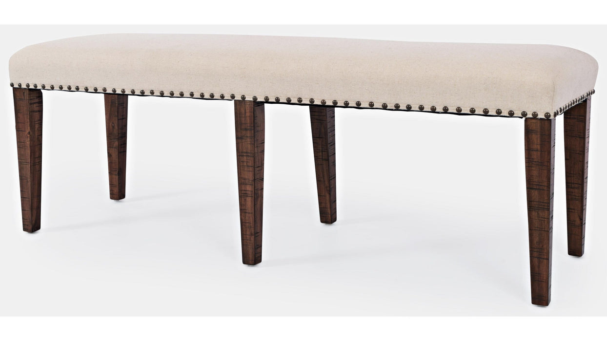 Jofran Fairview Backless Dining Bench in Dark Oak/Cream