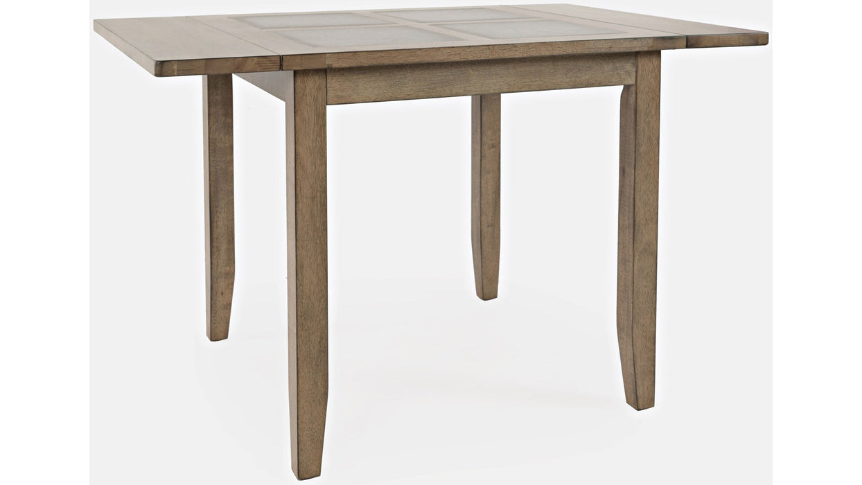 Jofran Prescott Park Dropleaf Tile Top Table in Weathered Oak