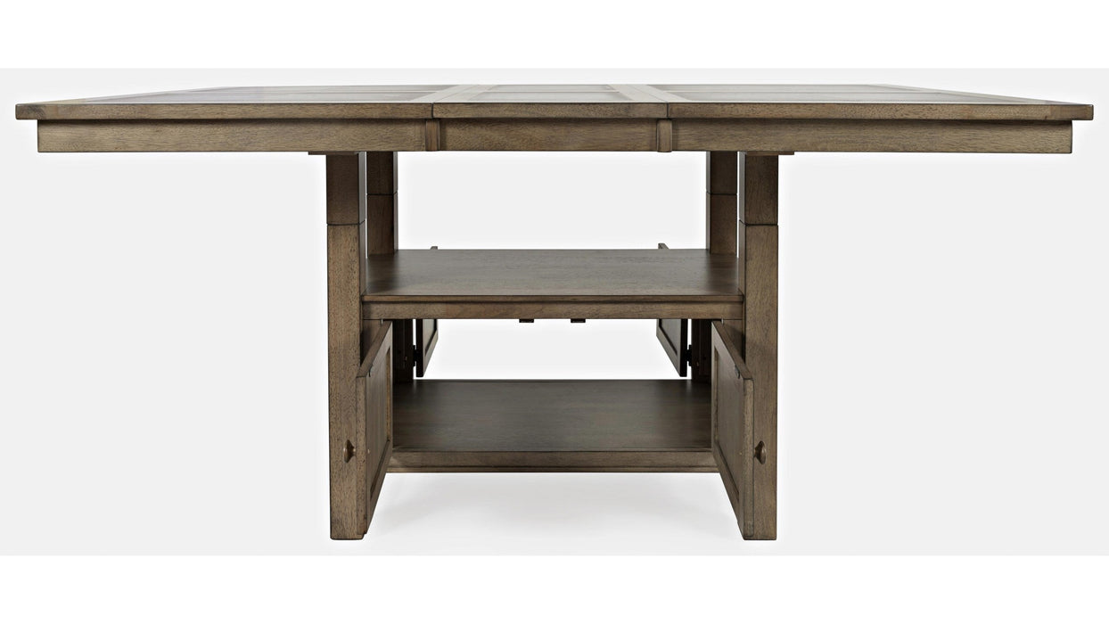 Jofran Prescott Park Extension Storage Dining Table in Weathered OakBKT