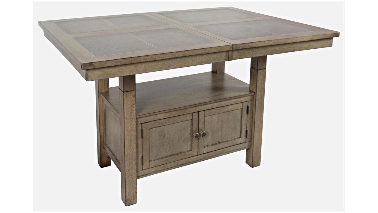 Jofran Prescott Park Extension Storage Dining Table in Weathered OakBKT