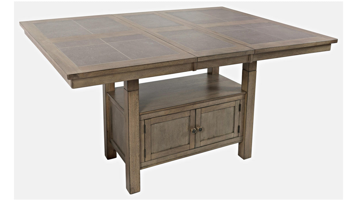 Jofran Prescott Park Extension Storage Dining Table in Weathered OakBKT