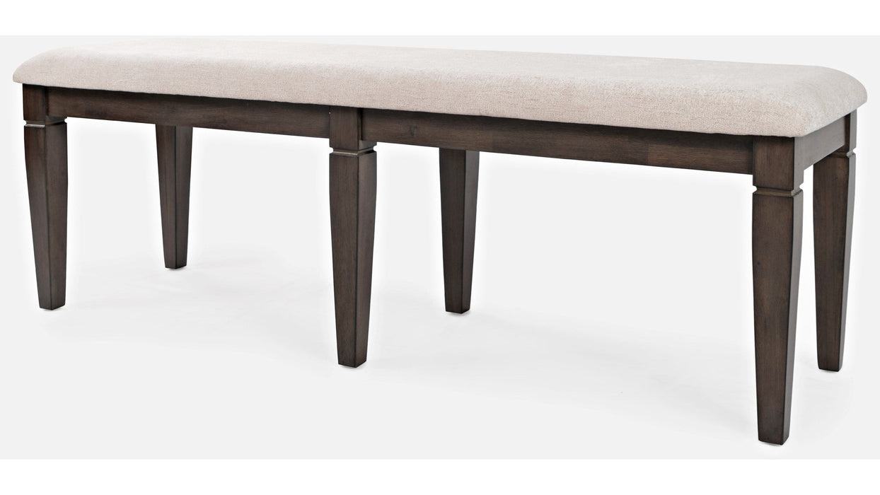 Jofran Lincoln Square Dining Bench in Cream/Dark Espresso