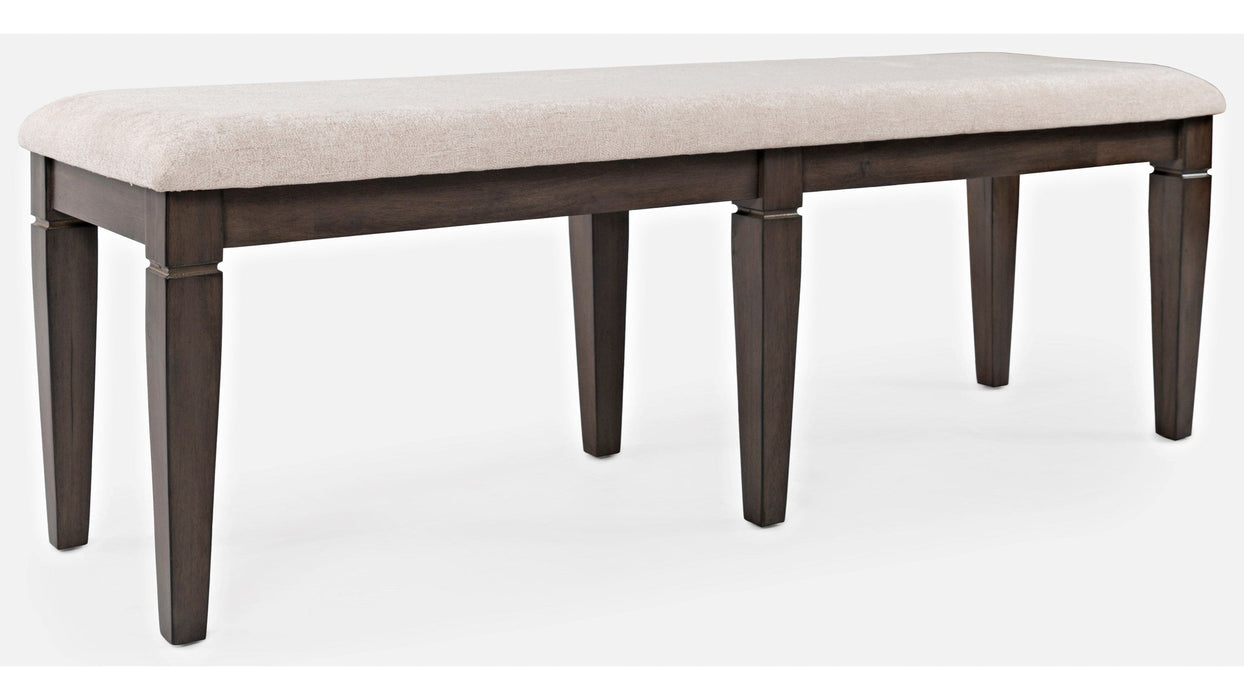 Jofran Lincoln Square Dining Bench in Cream/Dark Espresso