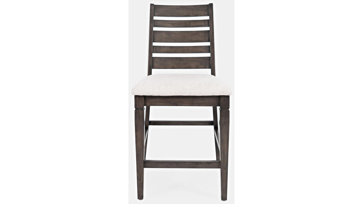 Jofran Lincoln Square Ladderback Stool in Cream/Dark Espresso (Set of 2)