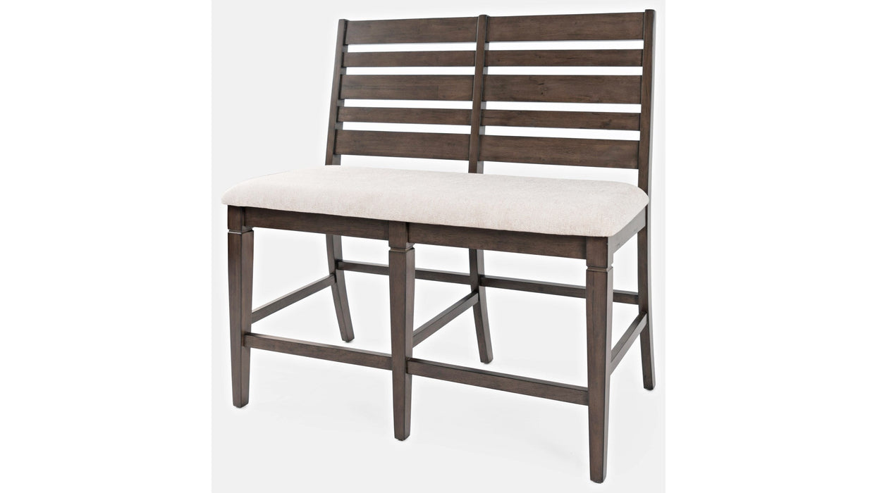 Jofran Lincoln Square Counter Bench in Cream/Dark Espresso