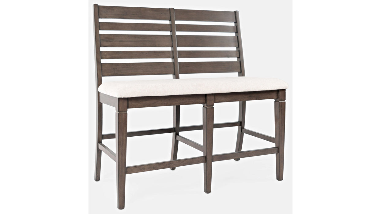 Jofran Lincoln Square Counter Bench in Cream/Dark Espresso