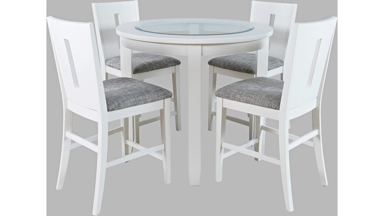 Jofran Urban Icon 42" Round Counter Height Dining Table in White