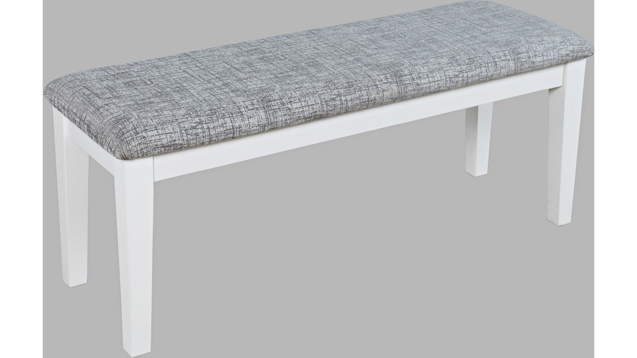 Jofran Urban Icon Upholstered Bench in White