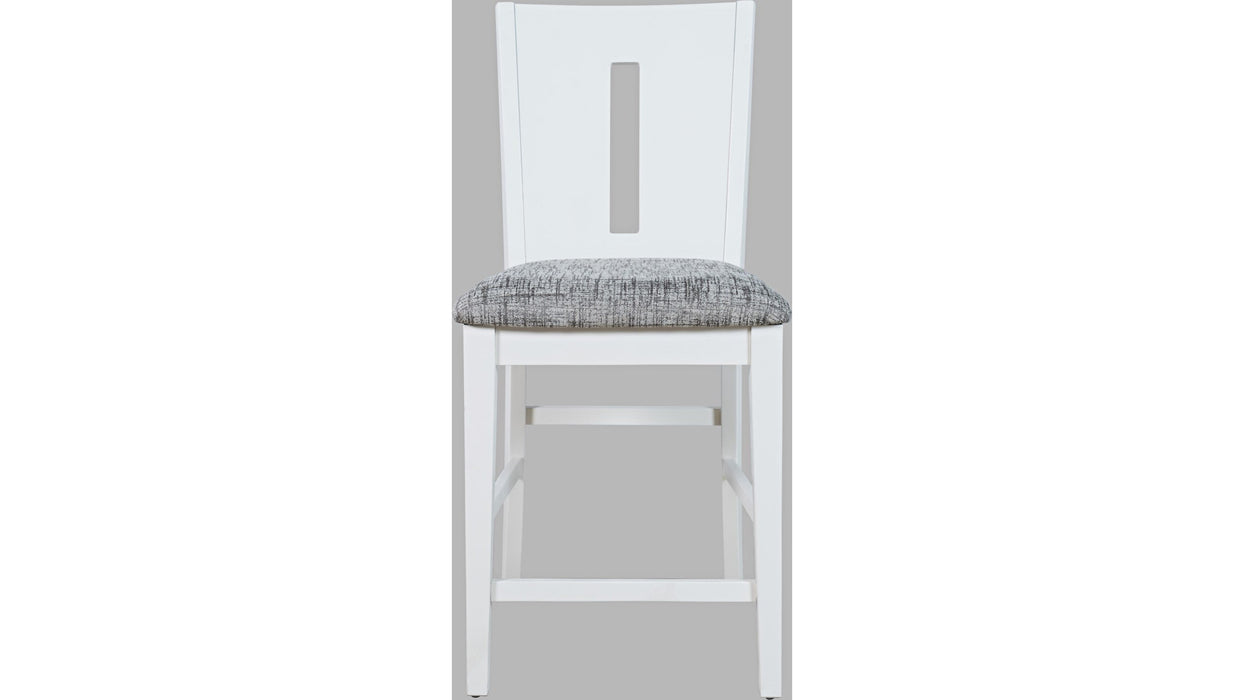 Jofran Urban Icon Slotback Counter Height Stool in White (Set of 2)