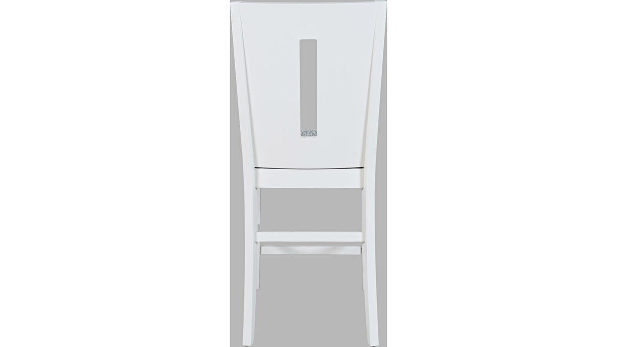 Jofran Urban Icon Slotback Counter Height Stool in White (Set of 2)