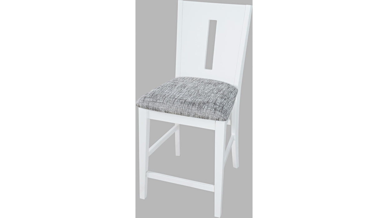 Jofran Urban Icon Slotback Counter Height Stool in White (Set of 2)