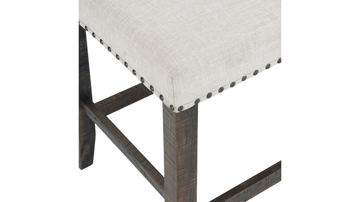 Jofran Willow Creek Counter Height Bench in Cream/Rich Distressed