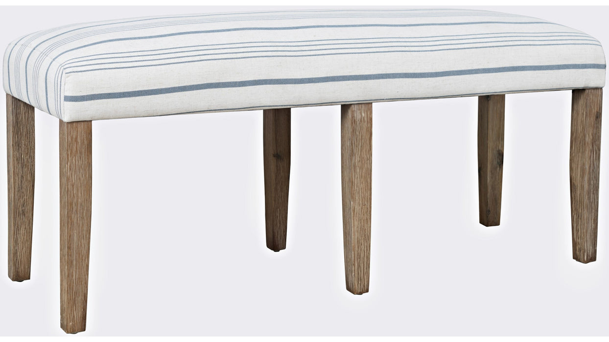 Jofran Eastern Tides Upholstered Bench in Bisque