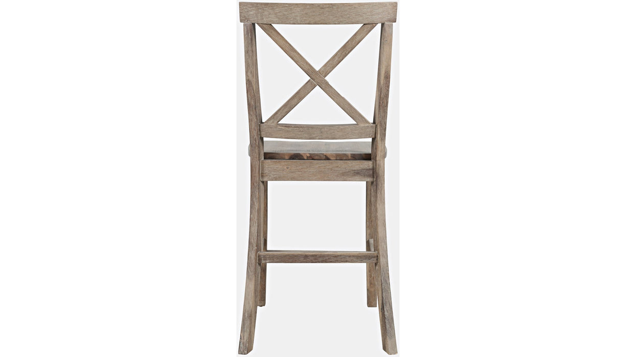 Jofran Eastern Tides X Back Counter Stool in Bisque (Set of 2)