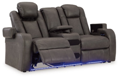 Fyne-Dyme Power Reclining Loveseat with Console - Yankee Furniture Barn (Ossipee,NH)