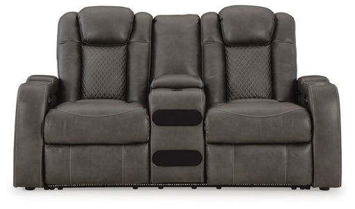 Fyne-Dyme Power Reclining Loveseat with Console - Yankee Furniture Barn (Ossipee,NH)