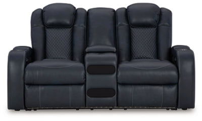 Fyne-Dyme Power Reclining Loveseat with Console - Yankee Furniture Barn (Ossipee,NH)