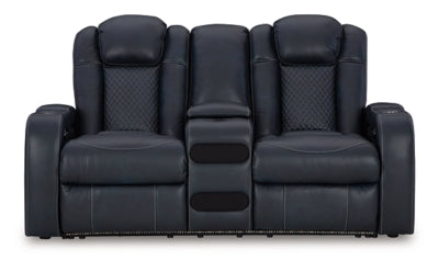 Fyne-Dyme Power Reclining Loveseat with Console - Yankee Furniture Barn (Ossipee,NH)