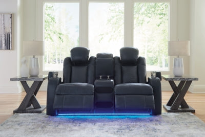 Fyne-Dyme Power Reclining Loveseat with Console - Yankee Furniture Barn (Ossipee,NH)