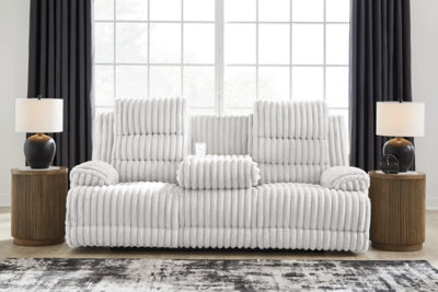 Rhines Falls Power Reclining Sofa with Drop Down Table - Yankee Furniture Barn (Ossipee,NH)