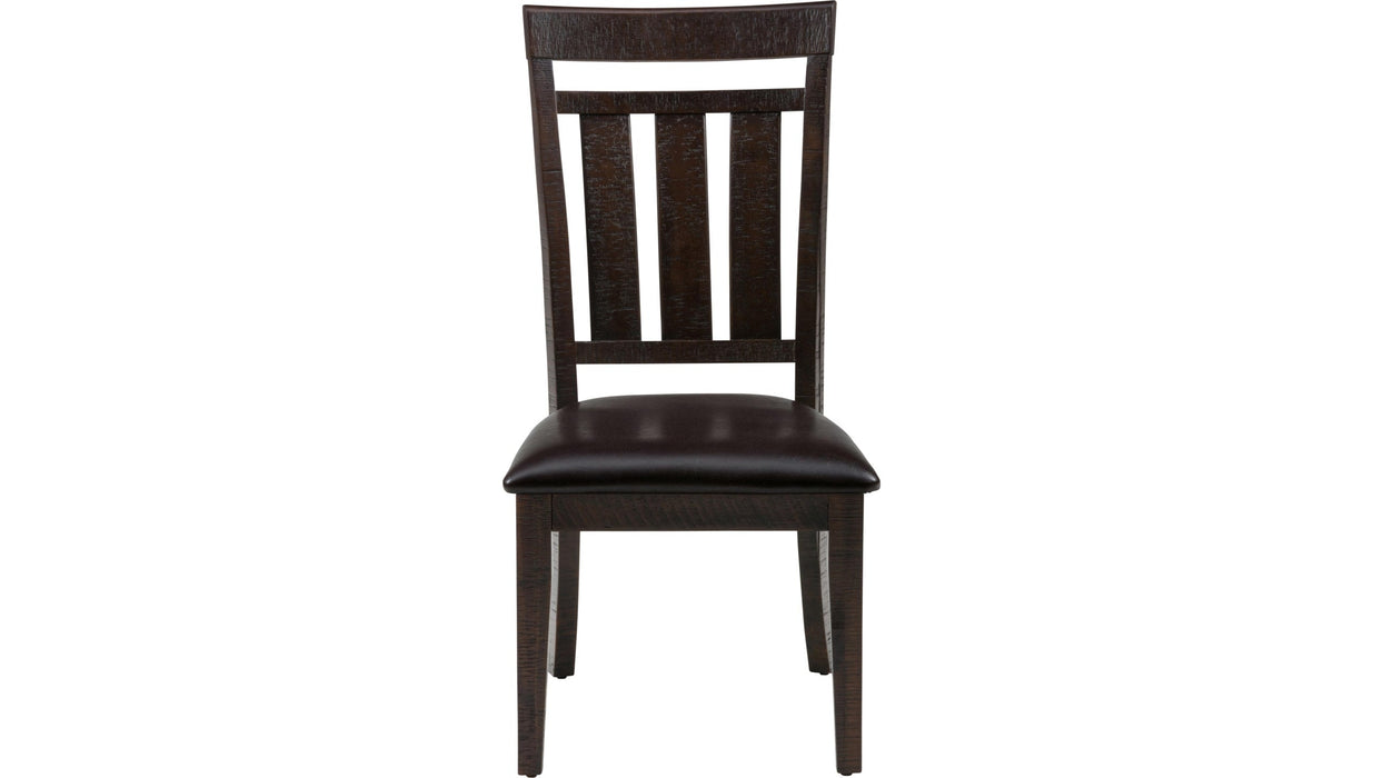 Jofran Kona Grove Upholstered Slat Back Dining Chair in Chocolate (Set of 2)