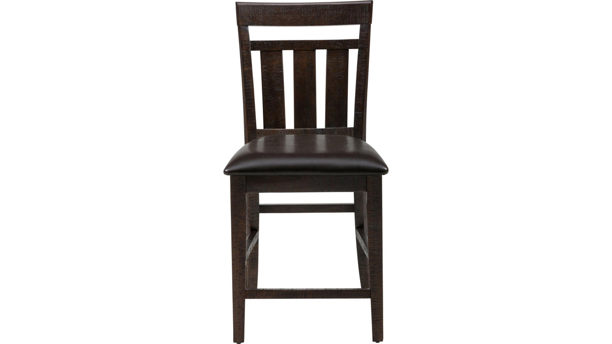 Jofran Kona Grove Upholstered Slat Back Stool in Chocolate (Set of 2)