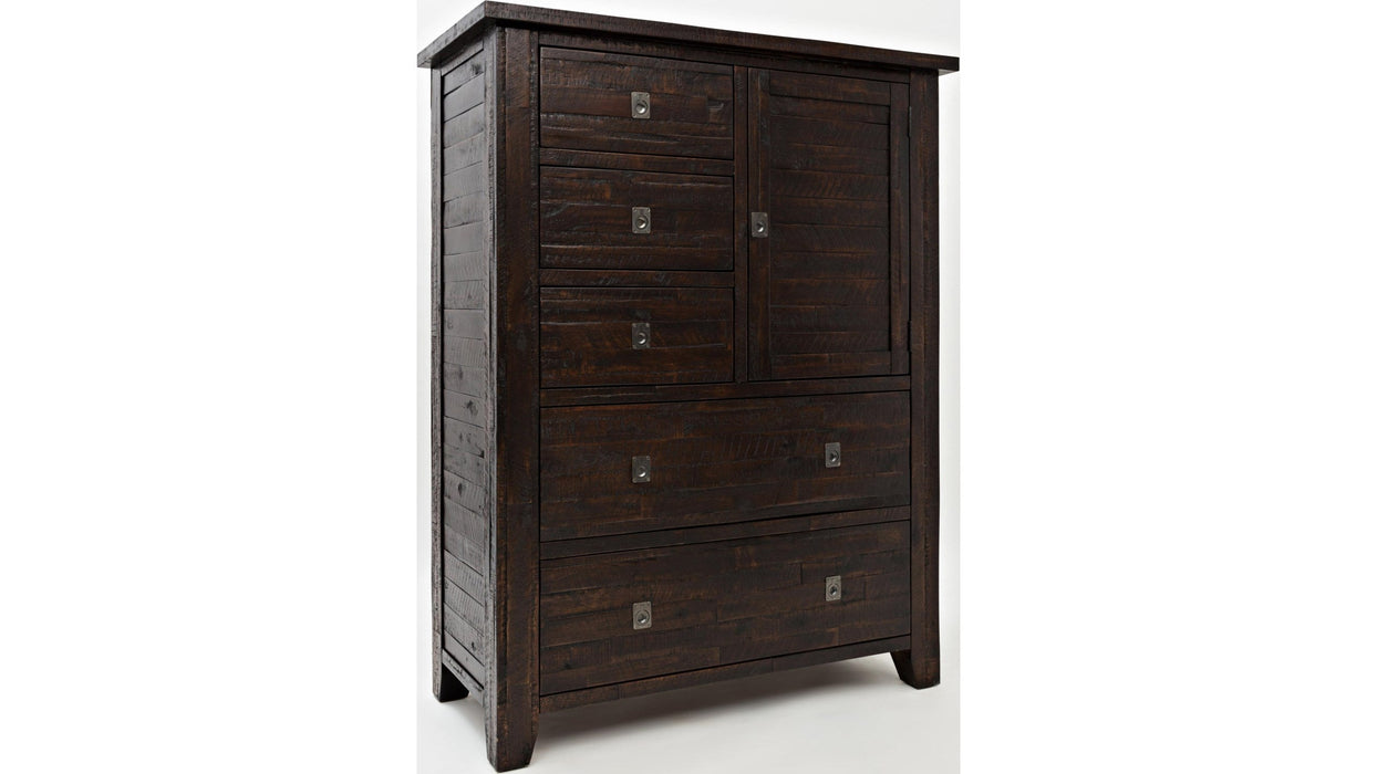 Jofran Kona Grove 5 Drawers and 1 Cabinet Chest in Deep Chocolate