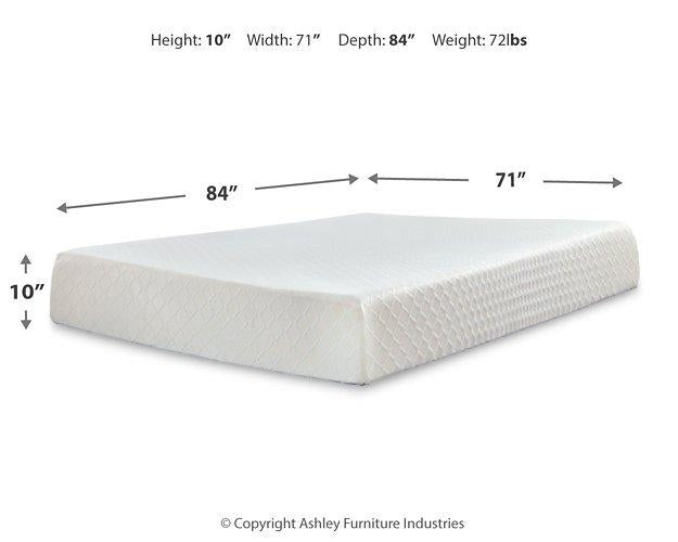 10 Inch Chime Memory Foam Mattress Set - Yankee Furniture Barn (Ossipee,NH)