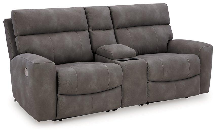 Next-Gen DuraPella Power Reclining Sectional Loveseat with Console - Yankee Furniture Barn (Ossipee,NH)