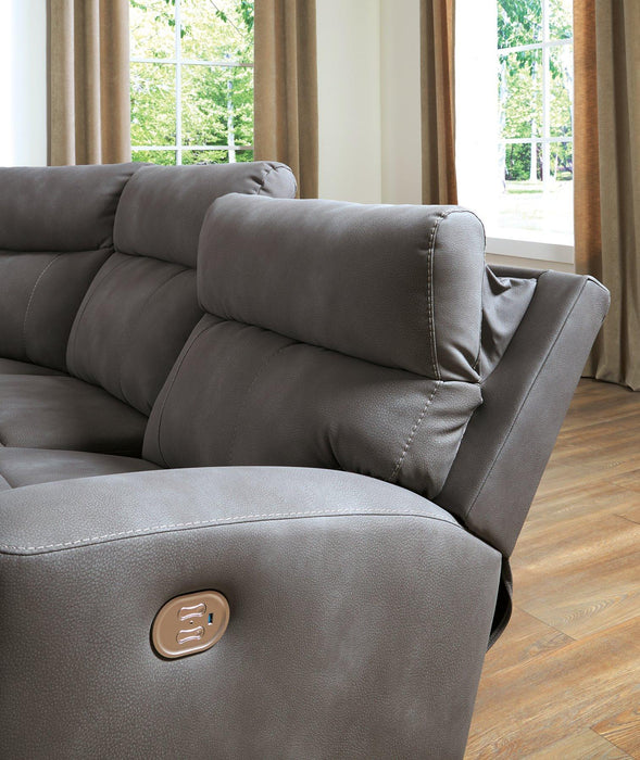 Next-Gen DuraPella Power Reclining Sectional Loveseat with Console - Yankee Furniture Barn (Ossipee,NH)